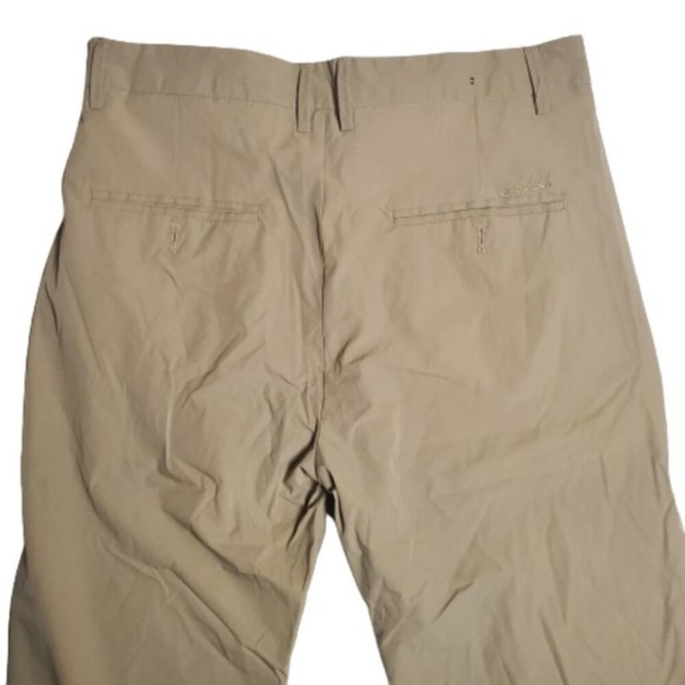 Mens Beige Chino Pants Slim Straight Fit Casual Stretch Size 33 Khaki - Picture 6 of 11